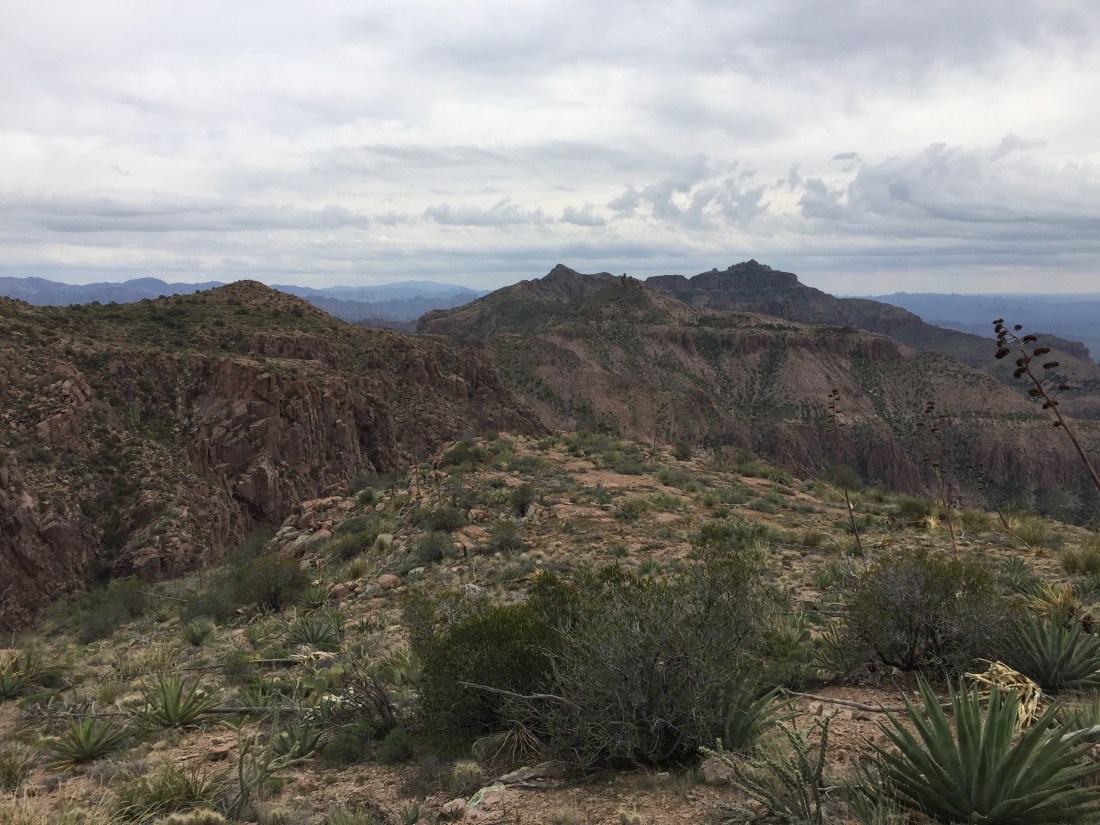 Looking back to the summit